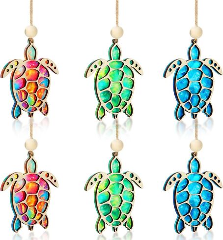 Geelin 6 Pcs Sea Turtle Gifts for Women, Sea Turtle Acrylic Ornament with Story Card, Beach Christmas Ornaments for Women Friend Birthday Sisterhood, Special Bond Decor in Saudi Arabia