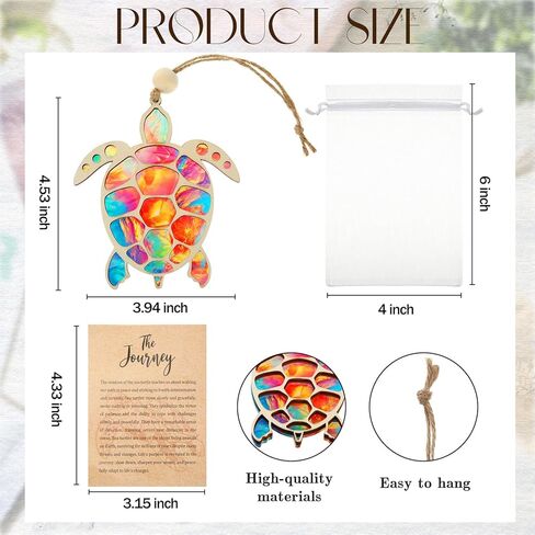 Geelin 6 Pcs Sea Turtle Gifts for Women, Sea Turtle Acrylic Ornament with Story Card, Beach Christmas Ornaments for Women Friend Birthday Sisterhood, Special Bond Decor in Saudi Arabia