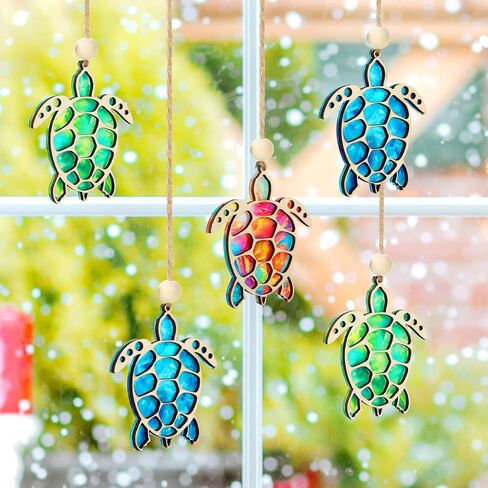 Geelin 6 Pcs Sea Turtle Gifts for Women, Sea Turtle Acrylic Ornament with Story Card, Beach Christmas Ornaments for Women Friend Birthday Sisterhood, Special Bond Decor in Saudi Arabia