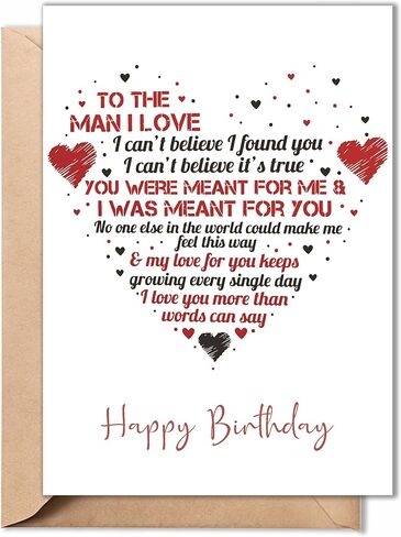 Husband Birthday Card, Sweet Card For Him, Men, Boyfriend - Size 5x7 inch Folded Card include Envelope, Sticker - Blank Inside - Funny, Unique & Humorous Birthday Gifts in Kuwait