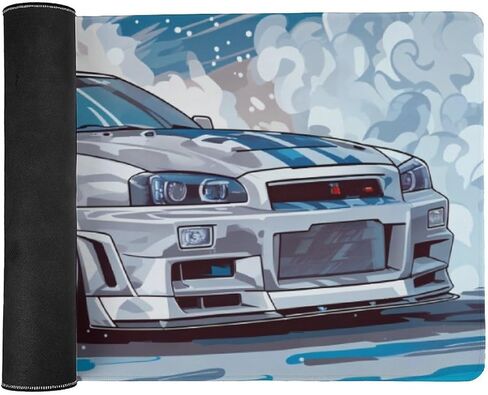 لوحة ماوس ألعاب كبيرة JDM R34 من Cool Drift Car قاعدة مطاطية غير قابلة للانزلاق ملحقات الكمبيوتر لإعدادات المكتب والألعاب 40x90 سم in Kuwait