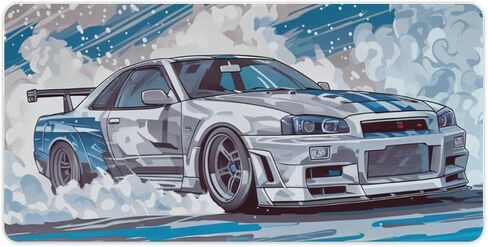 لوحة ماوس ألعاب كبيرة JDM R34 من Cool Drift Car قاعدة مطاطية غير قابلة للانزلاق ملحقات الكمبيوتر لإعدادات المكتب والألعاب 40x90 سم in Kuwait