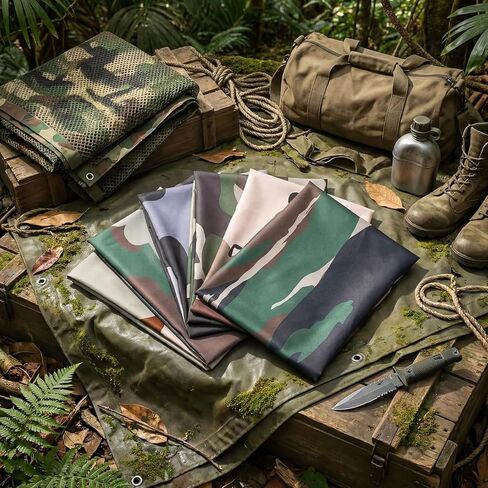 Ramede 6 Pack Camouflage Jumbo Bandanas 27" x 27" Polyester Military Head Wrap for Men Large Military Bandanna for Father Dad in Saudi Arabia