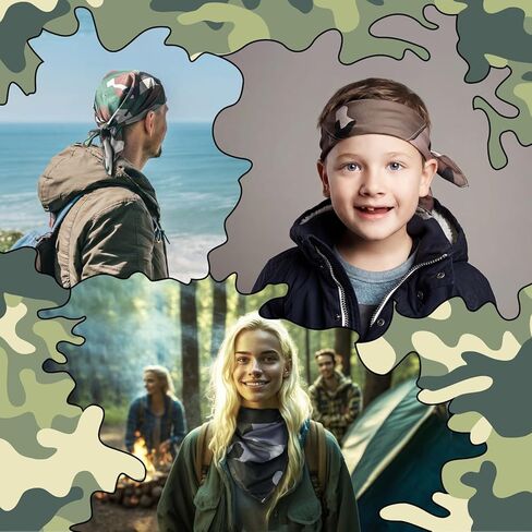 Ramede 6 Pack Camouflage Jumbo Bandanas 27" x 27" Polyester Military Head Wrap for Men Large Military Bandanna for Father Dad in Saudi Arabia