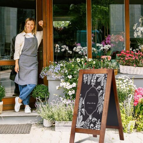 40x20 Reinforced A Frame Solid Wood Double-Sided Chalkboard Sandwich Board Sign, Chalkboard Easel Stand for Outdoor & Indoor Use, Standing Chalk Board Sign for Restaurant, Cafe, Wedding, Event in Kuwait