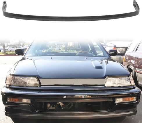 Front Bumper Lip Compatible with 1990-1991 Honda Civic Sedan & Hatchback, Unpainted Black OE Style Polyurethane Front Lower Chin Spoiler Protector, 1 PC in Kuwait