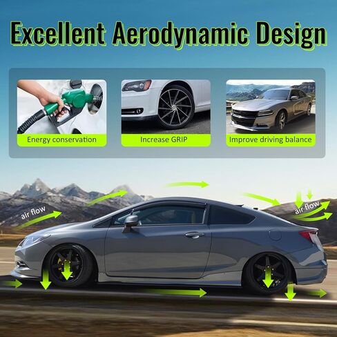 Front Bumper Lip Compatible with 1990-1991 Honda Civic Sedan & Hatchback, Unpainted Black OE Style Polyurethane Front Lower Chin Spoiler Protector, 1 PC in Kuwait