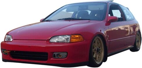 Front Bumper Lip Compatible with 1992-1995 Honda Civic, EG SIR Style Unpainted Black PU Spoiler Splitter Valance Fascia Cover Guard Protection Conversion by IKON MOTORSPORTS, 1993 1994 in Saudi Arabia