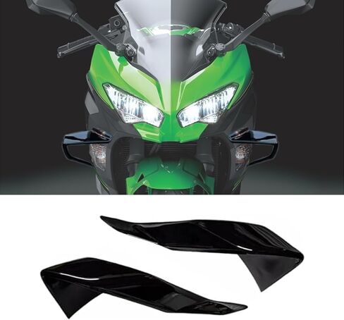 لـ NINJA 400 Ninja400 ninja 400 2024 2023 2022 2021-2018 ملحقات الدراجة النارية الثابتة جناح الرياح الجانب سبويلر هدية طقم هوائي جانبي منحرف غطاء واقٍ (أسود) in Saudi Arabia