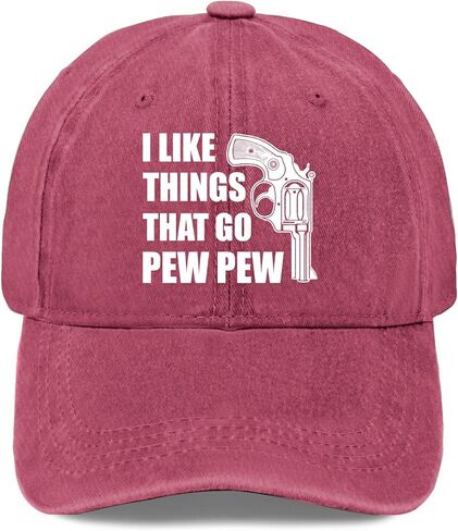 i Like Things That go pew pew Cap Sports hat Golf Hats Men Gifts for Dad Cycling Caps Wine Red in Kuwait