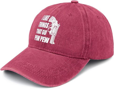i Like Things That go pew pew Cap Sports hat Golf Hats Men Gifts for Dad Cycling Caps Wine Red in Kuwait