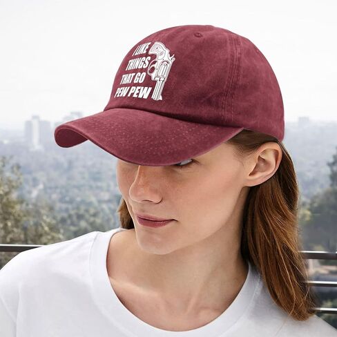 i Like Things That go pew pew Cap Sports hat Golf Hats Men Gifts for Dad Cycling Caps Wine Red in Kuwait