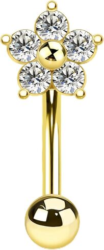 COCHARM Dainty Flower Rook Earring - Cute 16g 6mm 8mm Rook Piercing Jewelry 316L Surgical Steel Rook Bar in Saudi Arabia