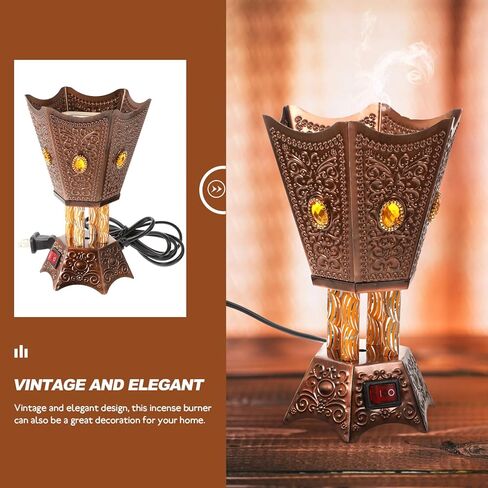 Electric Incense Burner Metal Bakhoor Burner Middle Eastern Style Tabletop Electric Censer for Home Office Yoga Spa Decor in Saudi Arabia