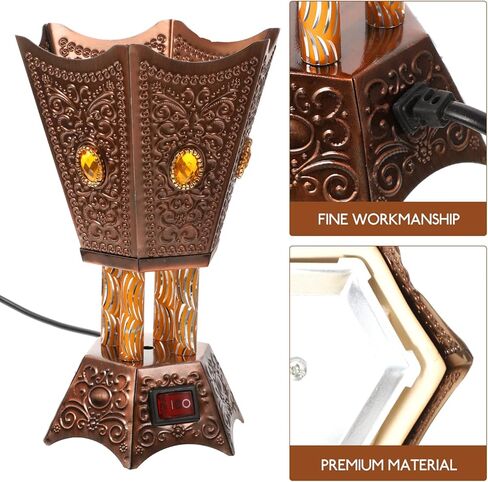 Electric Incense Burner Metal Bakhoor Burner Middle Eastern Style Tabletop Electric Censer for Home Office Yoga Spa Decor in Saudi Arabia