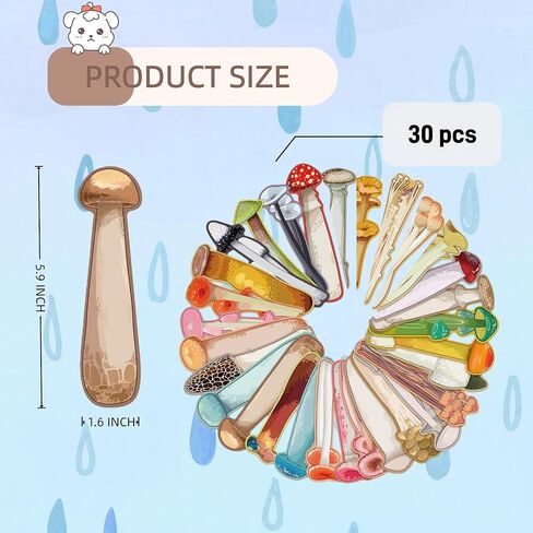 30-Pack Cute Mushroom Bookmarks for Reading — 5.9in Aesthetic Mushroom Paper Bookmarks for Kids, Book Marks Gift for Students and Readers in Saudi Arabia