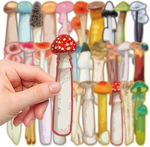 30-Pack Cute Mushroom Bookmarks for Reading — 5.9in Aesthetic Mushroom Paper Bookmarks for Kids, Book Marks Gift for Students and Readers in Saudi Arabia
