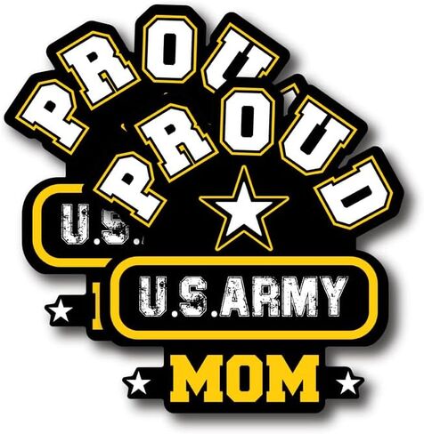 Proud US Army Mom - United States Military Army Mom Stickers - Premium Quality Vinyl Bumper Stickers 2-Pack | 5-Inch on Widest Side | Made in USA - FHJ565 in Saudi Arabia