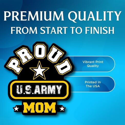 Proud US Army Mom - United States Military Army Mom Stickers - Premium Quality Vinyl Bumper Stickers 2-Pack | 5-Inch on Widest Side | Made in USA - FHJ565 in Saudi Arabia