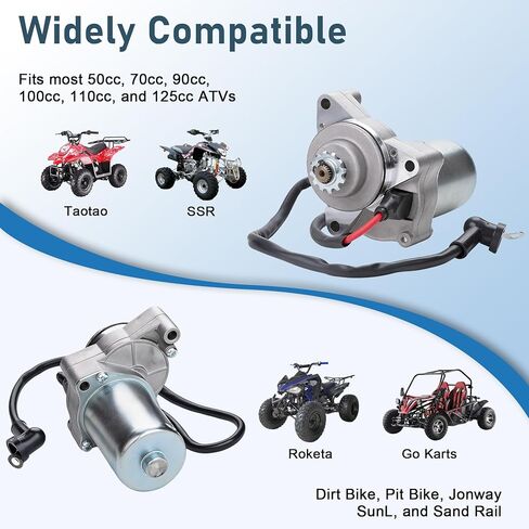 3 مسامير بداية لـ 50cc 70cc 90cc 100cc 110cc 125cc 4 السكتة الدماغية رباعية العجلات ATVs Taotao SSR Roketa Go Karts Dirt Pit Bike Sandrail Jonway SunL ​​Dune Buggy Sandrail Coolster W/Relay & CDI & Spark Plug in Kuwait
