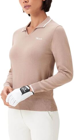 Tan Knit Ella Top by Macade Golf in Saudi Arabia