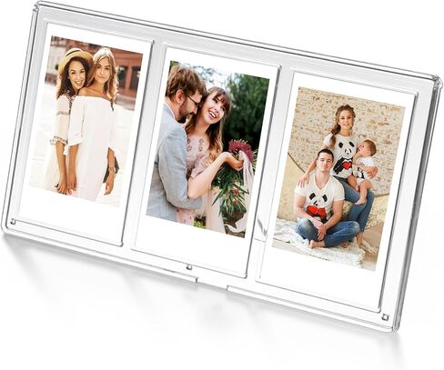 إطار صور مجمعة صغير، إطار صور عمودي شفاف بـ 3 شبكات، إطارات صور بولارويد 3 في 1 لصور مقاس 3 بوصة، شاشة سطح المكتب على سطح الطاولة، شفافة، إطارات صور مقاس 2 × 3 بوصة in Kuwait