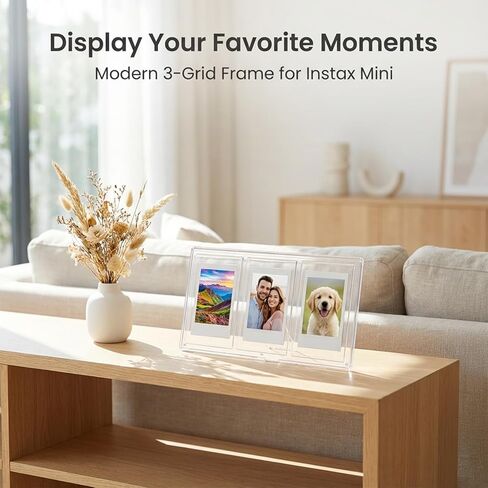 إطار صور مجمعة صغير، إطار صور عمودي شفاف بـ 3 شبكات، إطارات صور بولارويد 3 في 1 لصور مقاس 3 بوصة، شاشة سطح المكتب على سطح الطاولة، شفافة، إطارات صور مقاس 2 × 3 بوصة in Kuwait
