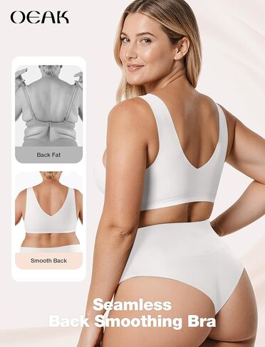 OEAK Womens Wireless Jelly Bra Plus Size Dusty Pink & Comfortable Bras Pull On Bras Sand XL in Kuwait