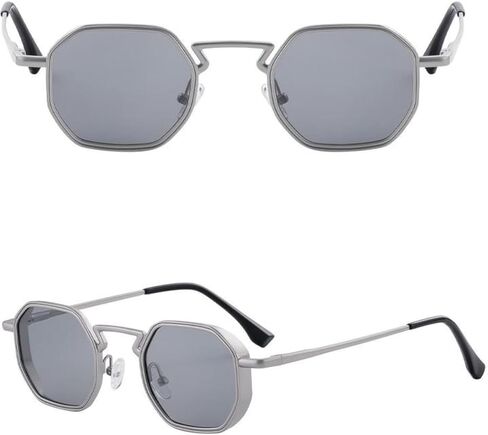 Vintage Punk Polygon Sunglasses for Men Women Luxury Trendy Metal Frame Uv400 Steampunk Driving in Saudi Arabia