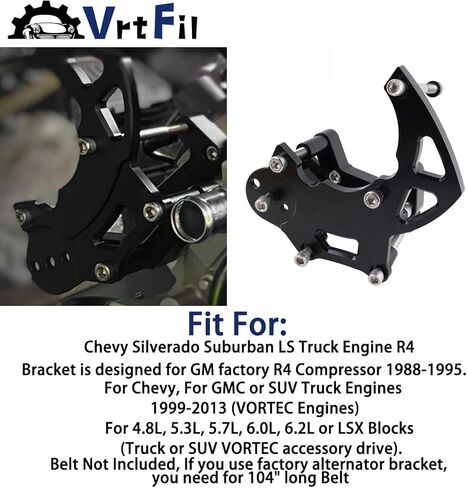 LS Swap R4 AC Compressor Bracket High Mount kit Compatible with Belt Tensioner for Chevrolet GMC SUV Truck Vortec Engines LSX LS2 LS3 LS6 in Kuwait