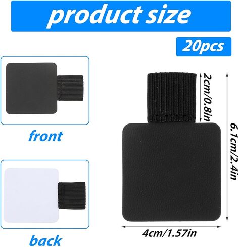 20 قطعة من حامل حلقة القلم للكمبيوتر المحمول، حلقة قلم لاصقة جلدية للكمبيوتر المحمول، حامل أقلام رصاص مرن لأجهزة الكمبيوتر المحمولة والمجلات والتقويمات ومخطط الكتاب المقدس (أسود) in Kuwait