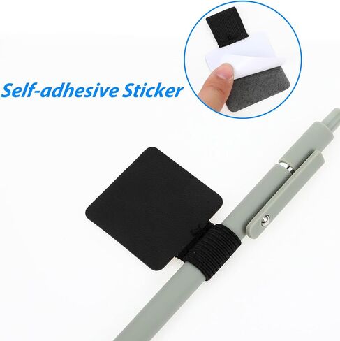 20 قطعة من حامل حلقة القلم للكمبيوتر المحمول، حلقة قلم لاصقة جلدية للكمبيوتر المحمول، حامل أقلام رصاص مرن لأجهزة الكمبيوتر المحمولة والمجلات والتقويمات ومخطط الكتاب المقدس (أسود) in Kuwait