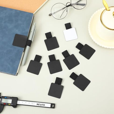 20 قطعة من حامل حلقة القلم للكمبيوتر المحمول، حلقة قلم لاصقة جلدية للكمبيوتر المحمول، حامل أقلام رصاص مرن لأجهزة الكمبيوتر المحمولة والمجلات والتقويمات ومخطط الكتاب المقدس (أسود) in Kuwait