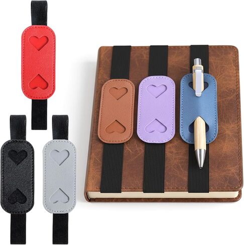 6 Pcs Pen Holder for Notebook Journal Planner, Adjustable Elastic Bands PU Leather Pen Holder Straps for Journals Planners Binders, Fits 7-11 Inch Books in Saudi Arabia