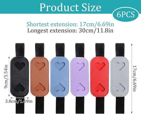 6 Pcs Pen Holder for Notebook Journal Planner, Adjustable Elastic Bands PU Leather Pen Holder Straps for Journals Planners Binders, Fits 7-11 Inch Books in Saudi Arabia