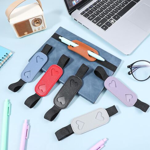 6 Pcs Pen Holder for Notebook Journal Planner, Adjustable Elastic Bands PU Leather Pen Holder Straps for Journals Planners Binders, Fits 7-11 Inch Books in Saudi Arabia