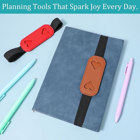 6 Pcs Pen Holder for Notebook Journal Planner, Adjustable Elastic Bands PU Leather Pen Holder Straps for Journals Planners Binders, Fits 7-11 Inch Books in Saudi Arabia
