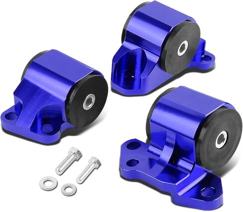 سلسلة Auto Dynasty متوافقة مع Acura Integra / Honda Civic B & D Series MT 3 قطع من الألومنيوم الخام 2-Bolt مجموعة تثبيت المحرك (فضي) in Saudi Arabia