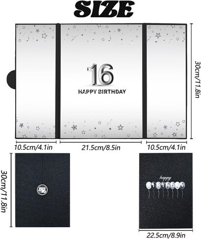 Crenics 16th Birthday Decorations for Boy, Black 16th Birthday Signature Guest Book Alternative, Awesome Sixteen Party Gifts in Kuwait