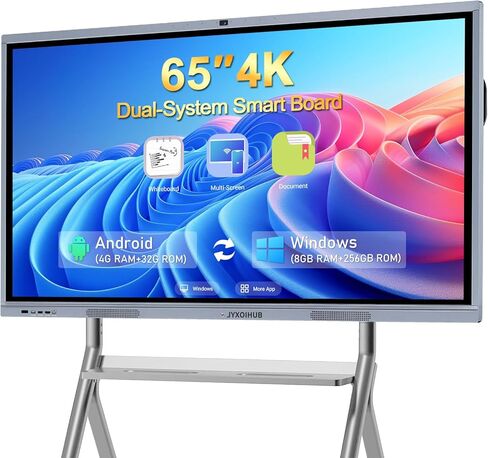 Smart Board Collaboration Hub, JYXOIHUB 65 Inch 4K Digital Electronic Whiteboard Built in Dual System and 20MP Camera for Classroom and Business, Interactive Whiteboard with Video Conference System in Kuwait