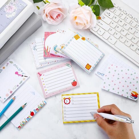 Gueevin 12 Pcs Cute Teacher Animal Pun Sticky Note Pads Teacher Notepad 600 Sheets 3 x 4 Inch Memo Notepads for Teacher Appreciation Sticky Notes for School Office Supplies (Light Color,Cute) in Saudi Arabia