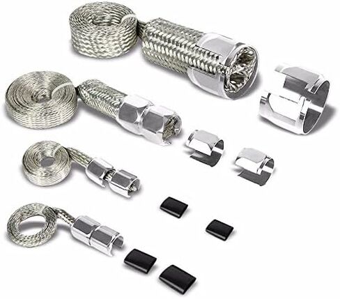 Silver Universal Stainless Steel Braided Hose Dress Up Kit Oil/Fuel/Vacuum/Radiator/Heater in Saudi Arabia