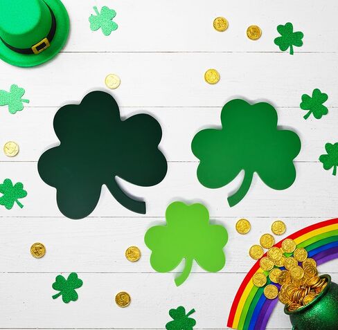 St. Patrick’s Day Wooden Shamrock Signs Set of 3 Sizes Green Clover Sign Decor for Tabletop Shelf Mantel Centerpieces Tiered Tray Party Decorations in Saudi Arabia