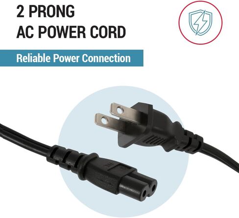 Universal AC Cord Replacement for PS5 Power Cord IEC320 C7 to NEMA 1-15P for PS4, Xbox Series X/S, LED LCD TV, Monitors, Sound Bars 18 AWG 2 Prong Connector-Lifetime Wty (3 ft) in Kuwait