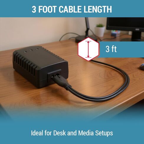Universal AC Cord Replacement for PS5 Power Cord IEC320 C7 to NEMA 1-15P for PS4, Xbox Series X/S, LED LCD TV, Monitors, Sound Bars 18 AWG 2 Prong Connector-Lifetime Wty (3 ft) in Kuwait