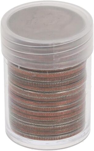 BCW Coin Tubes for Half Dollars - 98ct | Holds "Kennedy" Half Dollar | Durable Plastic Tube Coin Holders | Coin Collecting Supplies | Half Dollar Coin Tubes | Coin Storage Tubes with Airtight Lids in Saudi Arabia