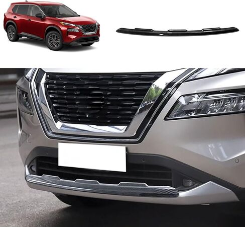 Front Bumper Trim Compatible with Nissan Rogue 2021 2022 2023 Front Grill Bumper Protector Cover Trim Exterior Car Accessories ABS 1PCS (Glossy Chrome Style) in Kuwait