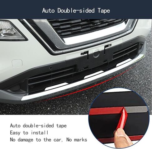 Front Bumper Trim Compatible with Nissan Rogue 2021 2022 2023 Front Grill Bumper Protector Cover Trim Exterior Car Accessories ABS 1PCS (Glossy Chrome Style) in Saudi Arabia