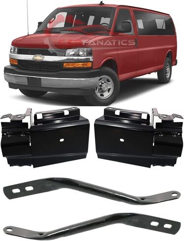 New Front Right Passenger And Left Driver Side Bumper Bracket + Brace For 2003-2020 Chevrolet Express GMC Savana 2500 3500 Direct Replacement 15757010 15757009 25725663 in Saudi Arabia