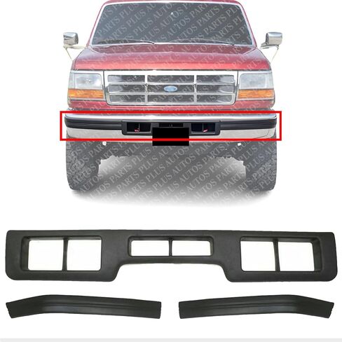 Front Bumper Center Molding + Side Pad Left Driver & Right Passenger Side Direct Replacement Compatible With 1992-1996 Ford Bronco/F-SERIES FO1057272 FO1058271 FO1059271 F3TZ17K833K in Saudi Arabia